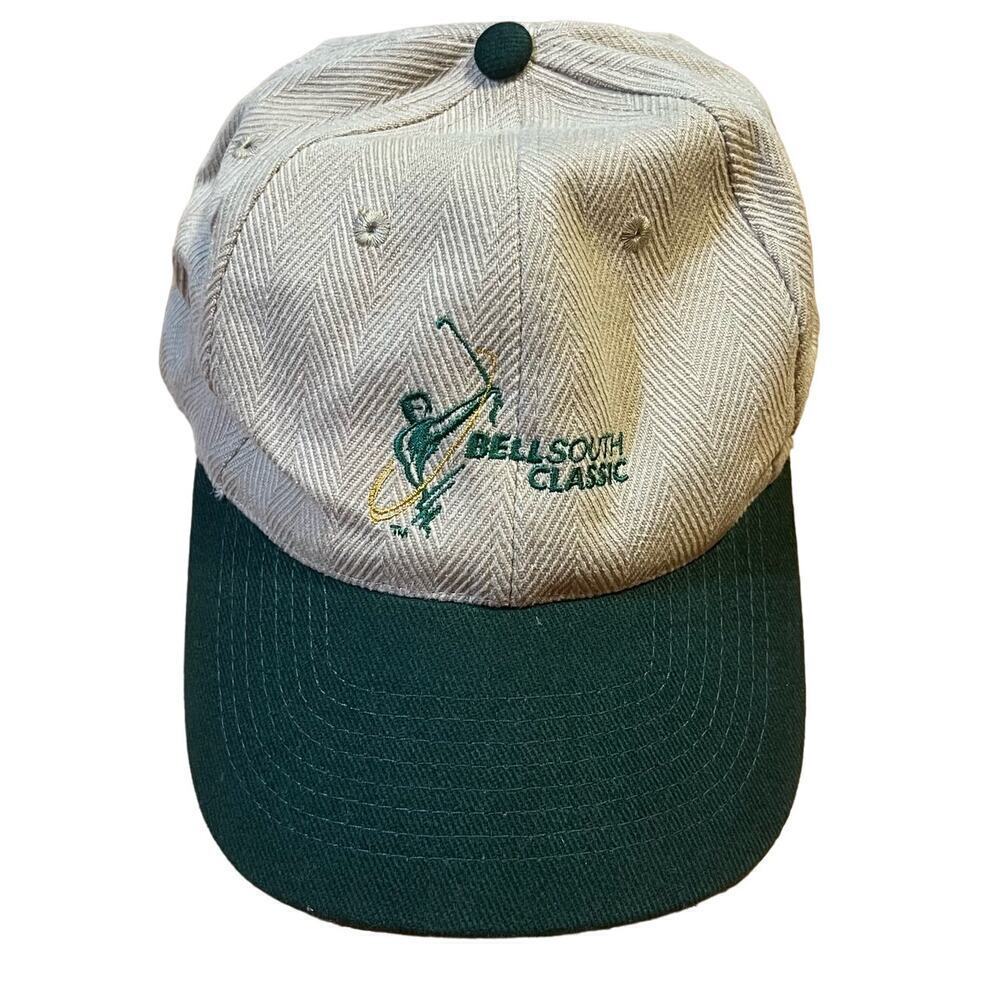 Vintage Headshots Bellsouth Classic Men's Golf Hat Adjustable 90s Green Tan Vtg